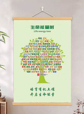 积极能量树客厅现代装饰画办公室书房字画挂画正能量励志玄关挂轴