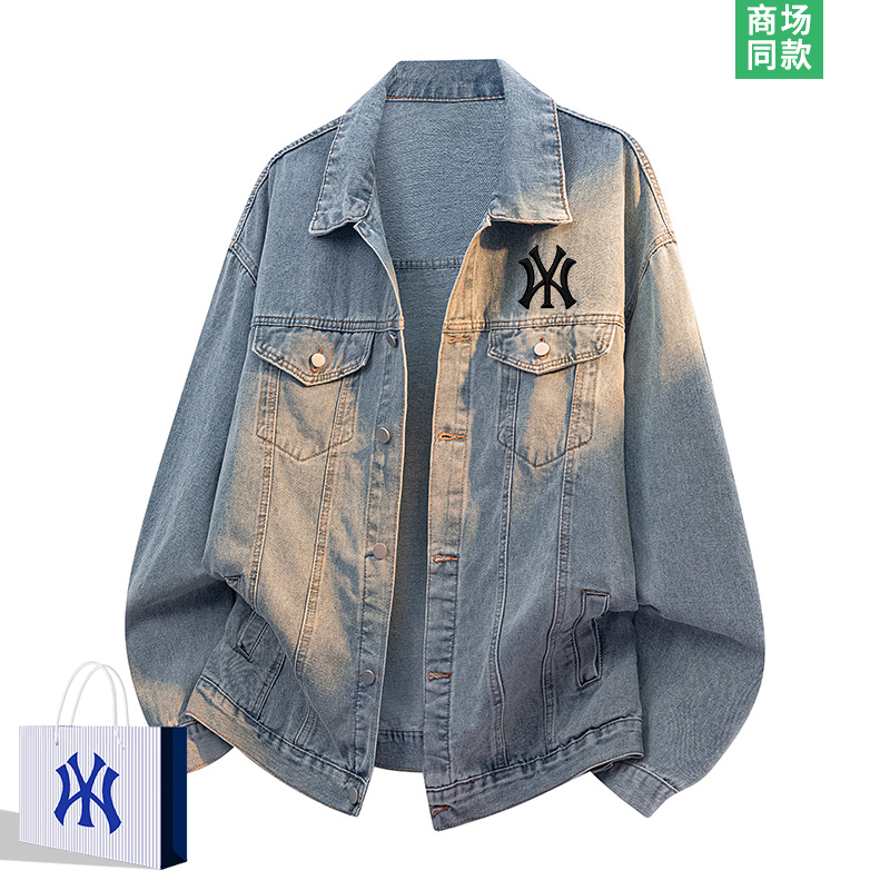 水洗牛仔外套男士潮牌翻领夹克