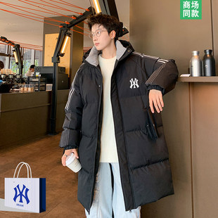 奥莱折扣 | 中长款棉服男士冬季2026新款三条杠连帽棉衣保暖外套