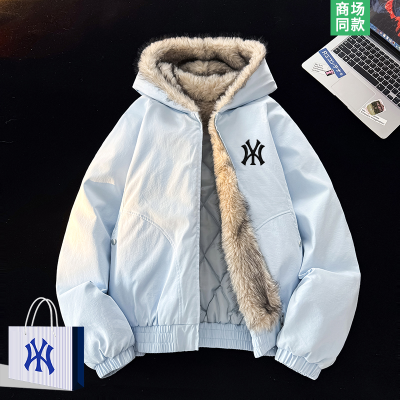 连帽棉服男士座山雕外套