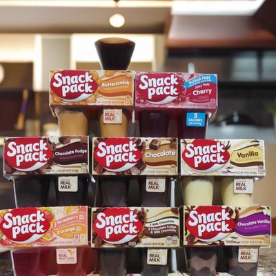 Snack Pack Real Milk Pudding美国进口汉斯香草巧克力味果冻布丁