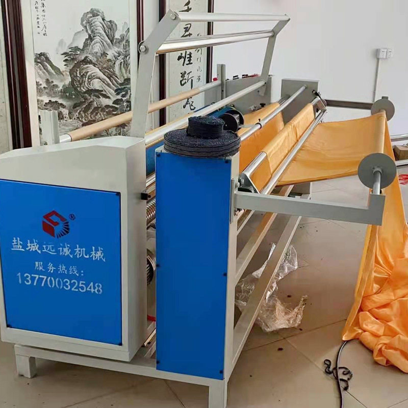 无纺布斜纹45度自动卷布机泡棉全自动对边纠边打卷机切捆条收卷机