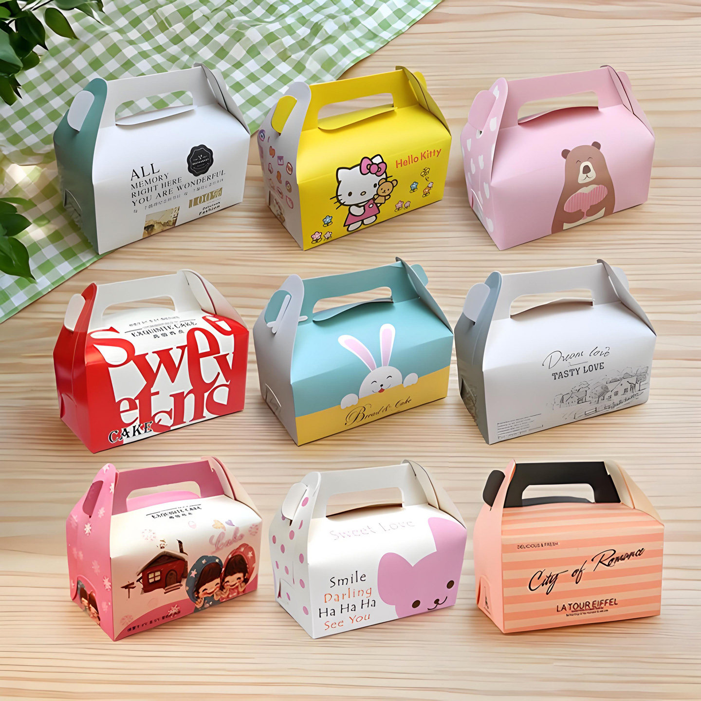 手提西点盒中号小号一次性烘焙慕斯切块饼干点心蛋糕盒外卖打包盒