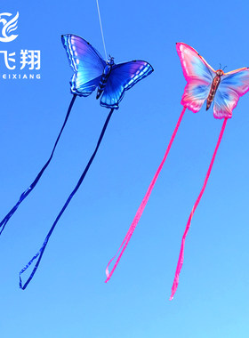 同飞翔风筝长飘带蝴蝶微风易飞