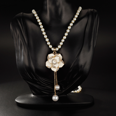 名匠工坊仿珍珠毛衣链长款项链