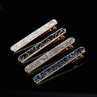 夹子头饰侧边发夹女夏季刘海夹前额碎发卡子水钻鸭嘴夹大号一字夹