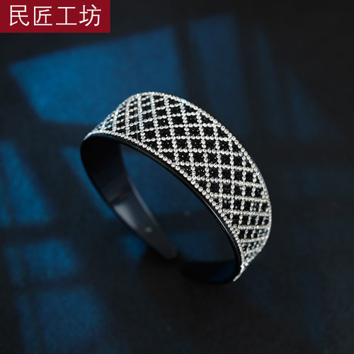 民匠工坊超宽边发箍满钻头箍
