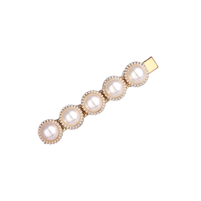 大人网红款优雅边夹少女风珍珠