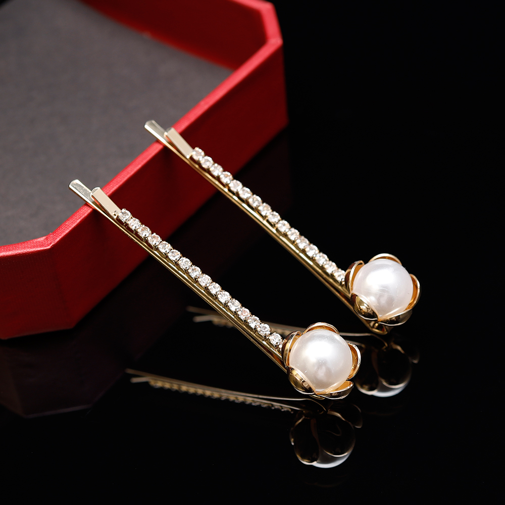 民匠工坊对夹仿珍珠发卡一字夹