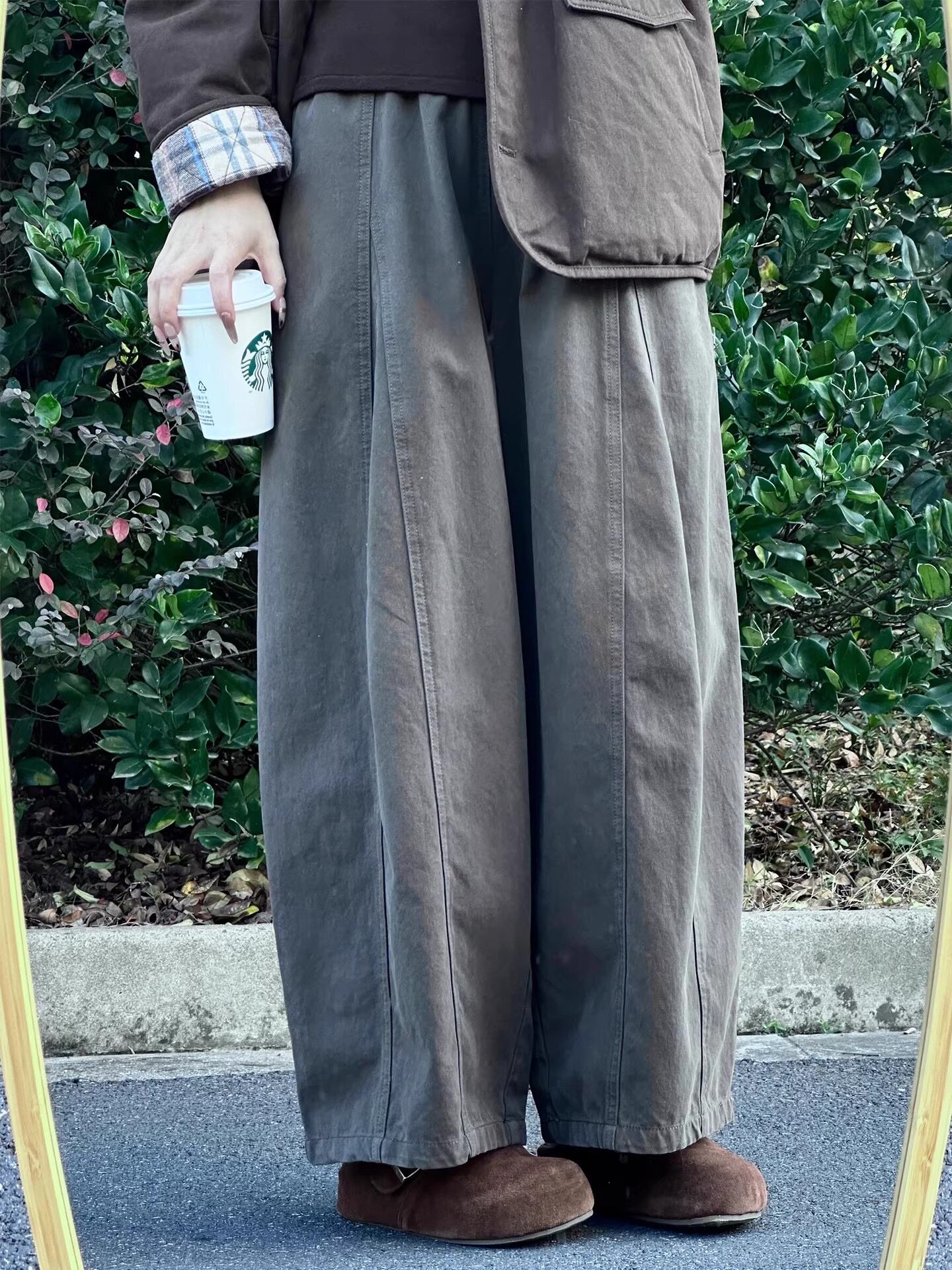 2026春季新款大码女装胖mm高腰显瘦直筒裤宽松休闲百搭阔腿九分裤