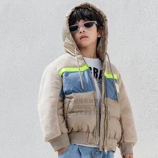 柏惠信子HO男童 秋冬韩版时尚休闲百搭连帽厚羽绒服HH04093740