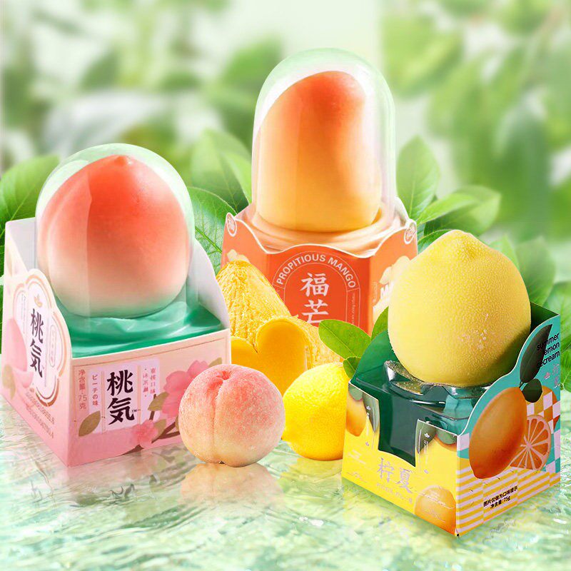 【网红】红祺桃气福芒柠夏系列冰淇淋脆皮可爱风桃子味雪糕冰淇淋