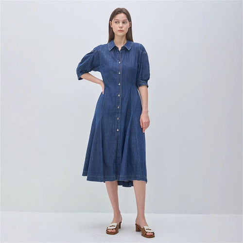 韩国MIN同款牛仔休闲连衣裙