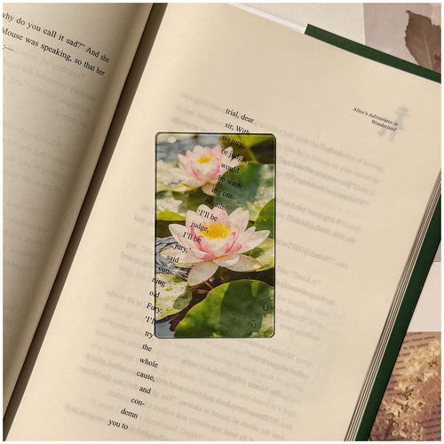 原创荷花高颜值透光亚克力书签