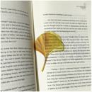 小清新书签亚克力透明银杏叶可爱精致英文书本树叶学生固定便签