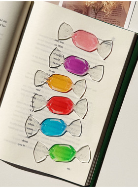 原创可爱多巴胺彩色糖果书签亚克力透光高颜值ins风读书阅读标记