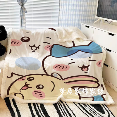 吉伊卡哇办公室午睡毯子Chiikawa学生宿舍加厚毛毯乌萨奇保暖盖毯