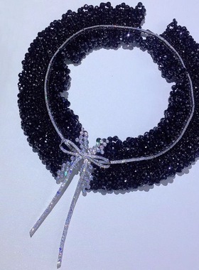 尖晶石迪丽热巴同款纯银黑色项圈