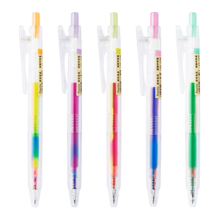 成田良品Narita学生用彩虹渐变中性笔可爱超萌少女心彩色1055CH小学生按动手账水笔0.5做笔记专用按动签字笔