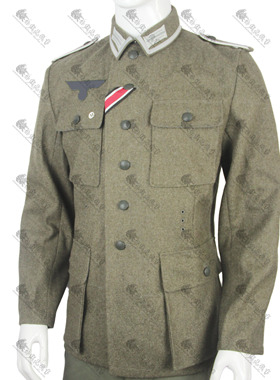 新品靓货德军国防军二级下士M43毛呢野战服套装 棕灰色后期版