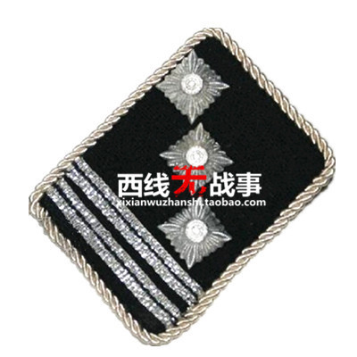 级别高仿德军精英金属丝校官领章