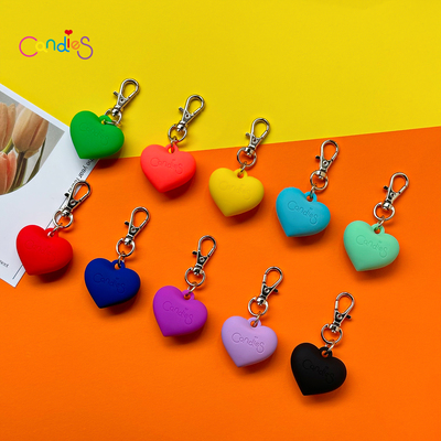 Candies彩色硅胶爱心手机挂饰