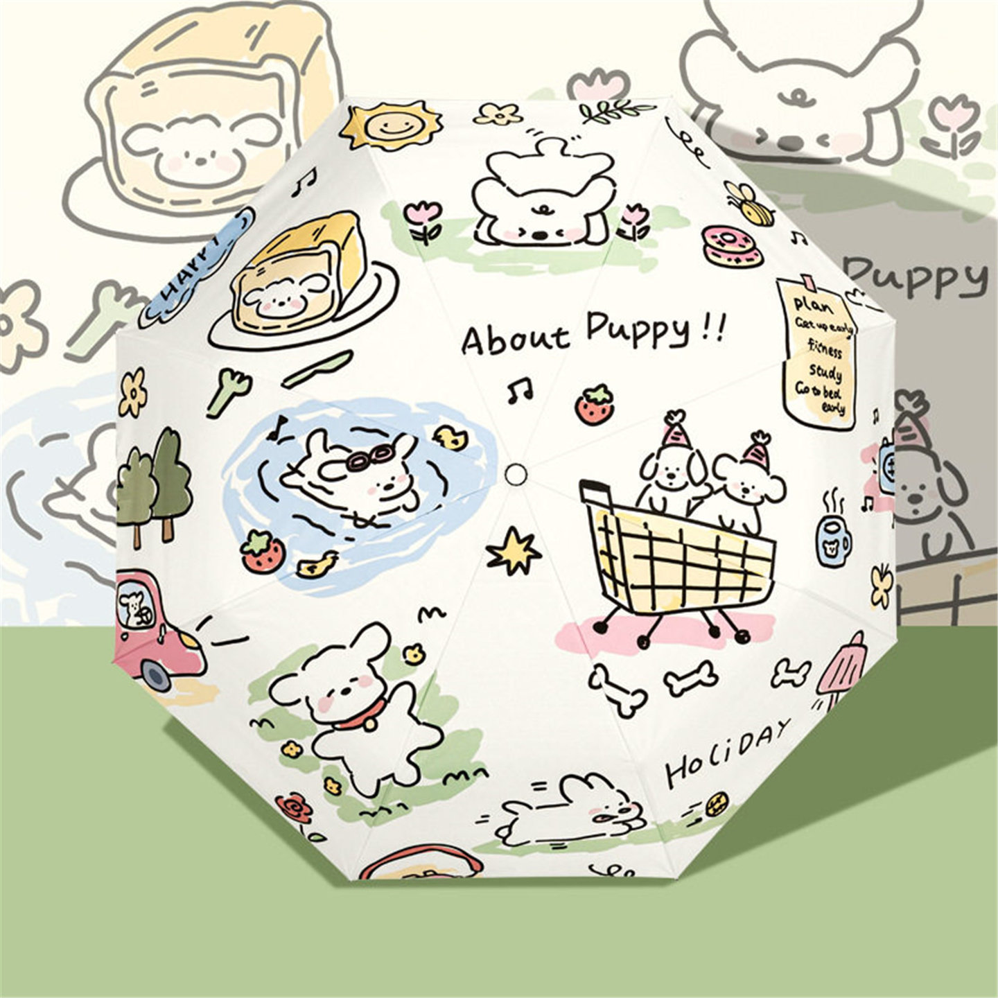 狗狗太阳伞防晒防紫外线男女遮阳伞晴雨两用全自动便携超轻小清新