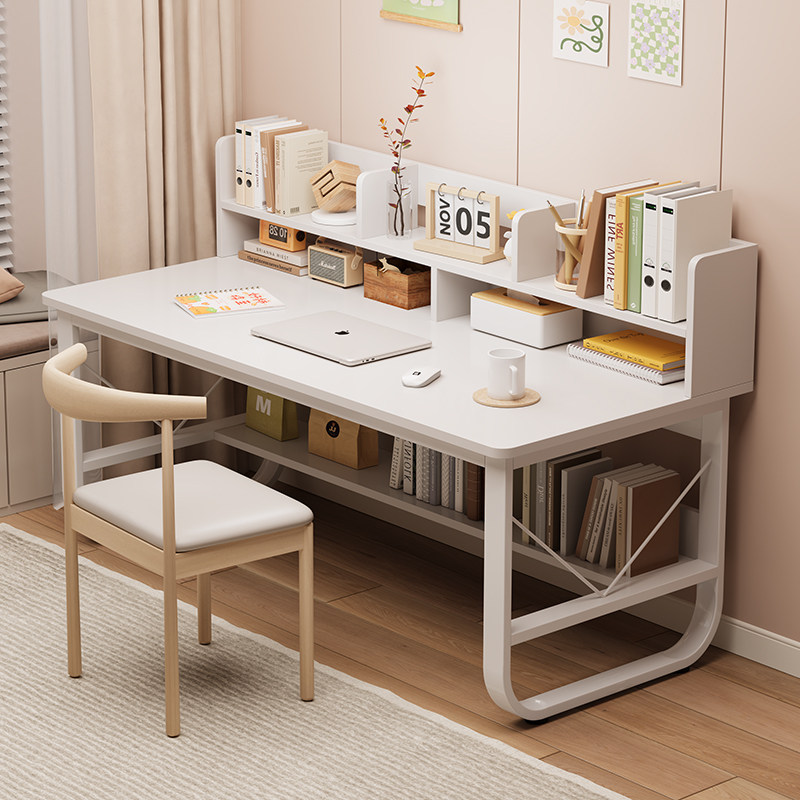 中小学生书桌书架一体家用电脑桌台式简约学习写字桌办公桌椅组合