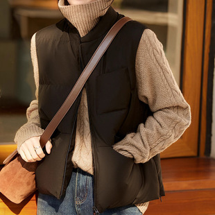 日系白鹅绒立领羽绒马甲女款高端女外穿马夹羽绒服背心秋冬新款