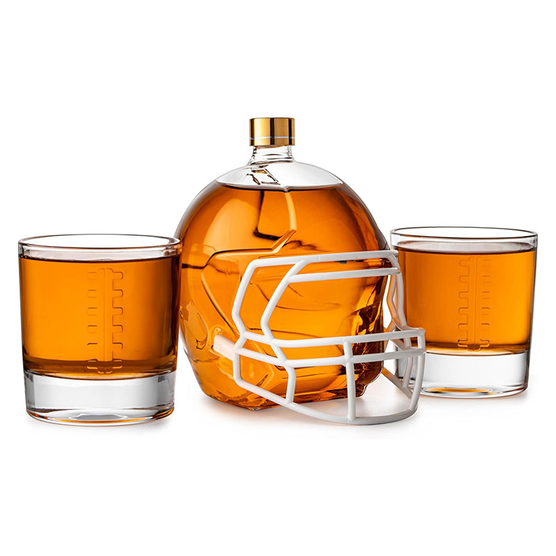 美国代购Krown Kitchen 美式足球威士忌酒具套装头盔醒酒器洋酒杯