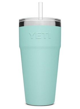 美国YETI Seafoam 美式不锈钢有盖吸管杯 双层真空保温饮料随手杯