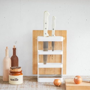 日本Yamazaki 刀具和砧板收纳架 厨房简约高颜值菜板西餐刀置物架