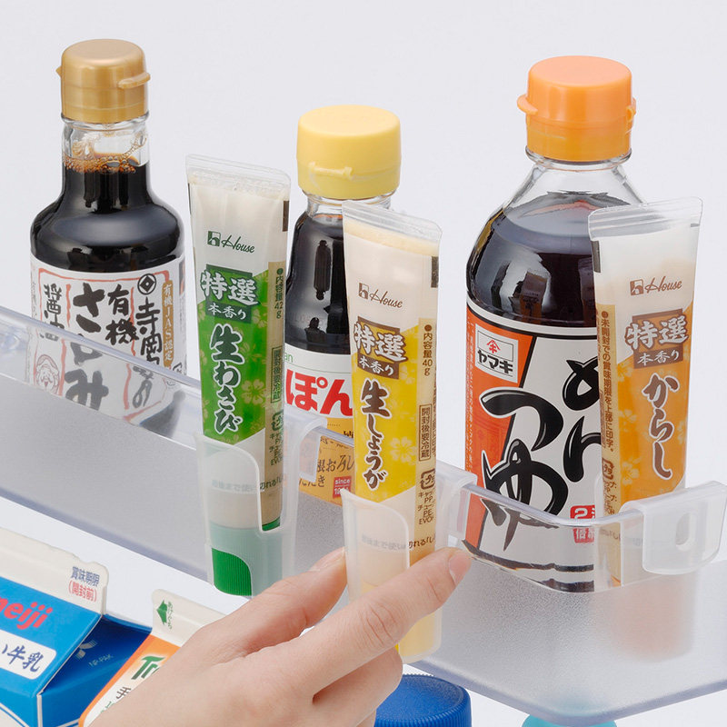 Inomata冰箱收纳调料瓶挂篮3只装