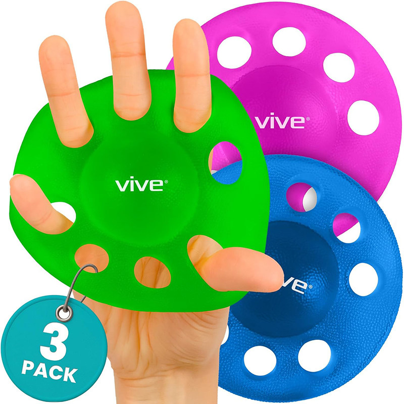 美国代购Vive 手指锻炼器3件装 手部抓握力器康复力量训练锻炼器