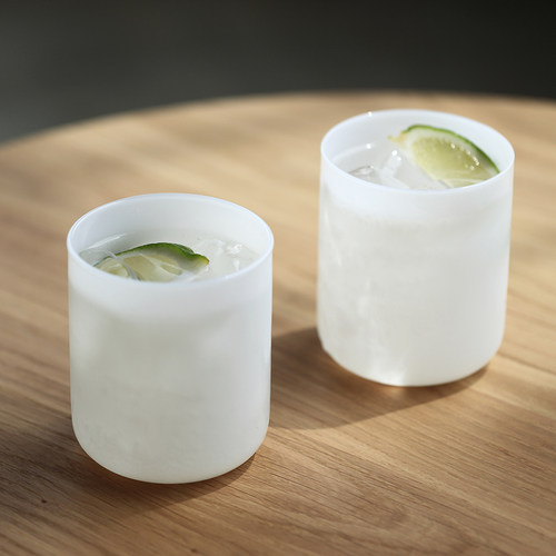 日本Ideaco 复古风格玻璃杯随手杯玻璃水杯 湿润质感牛奶杯咖啡杯