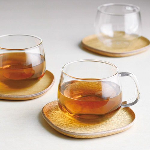 日本进口Kinto UNITEA系列耐热玻璃茶杯 日式简约设计圆润优雅