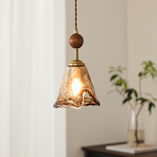 复古美式 小吊灯 中古风卧室床头吧台书房过道餐厅吊灯新中式 法式