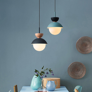 丹麦设计师北欧吊灯马卡龙后现代简约餐厅吧台奶茶店卧室床头灯具