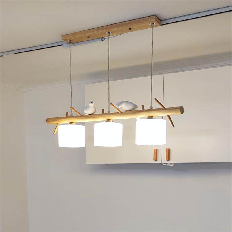 餐厅吊灯日式简约创意小鸟温馨灯饰现代时尚设计师原木家用吧台灯,家装灯饰光源,餐厅吊灯,淘宝优惠券,粉丝福利购,淘宝优惠卷