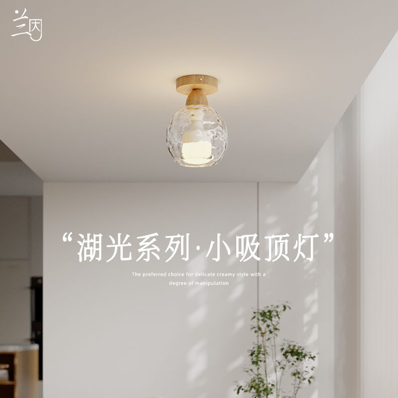 现代简约客厅灯新中式创意原木风卧室书房吸顶灯温馨大方led灯具