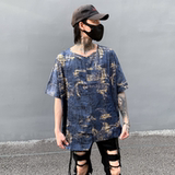 夏季男士潮流时尚短袖烫金图案宽松圆领青年T恤T666P75，男装T恤，星座101A-3