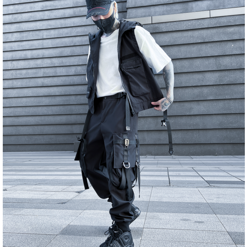 2025春夏暗黑新款宽松工装连帽马甲背心男潮流炸街帅气MJ67P125,男装背心/马甲,星座101A-3