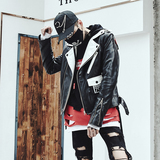 秋冬装潮男演出服韩版修身男士机车皮衣夜场酒吧DJ男装W136P125，男装皮衣，星座101A-3