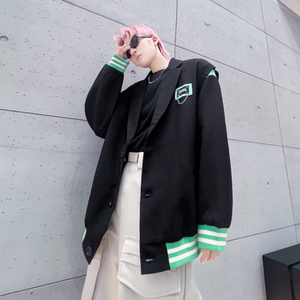 秋冬休闲男外套青年ins潮流炸街西装领帅气宽松夹克 W327 P135图片