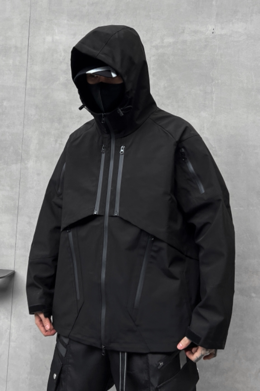 暗黑多拉链男秋冬宽松连帽夹克潮流炸街休闲工装外套W352P185,男装夹克,星座101A-3