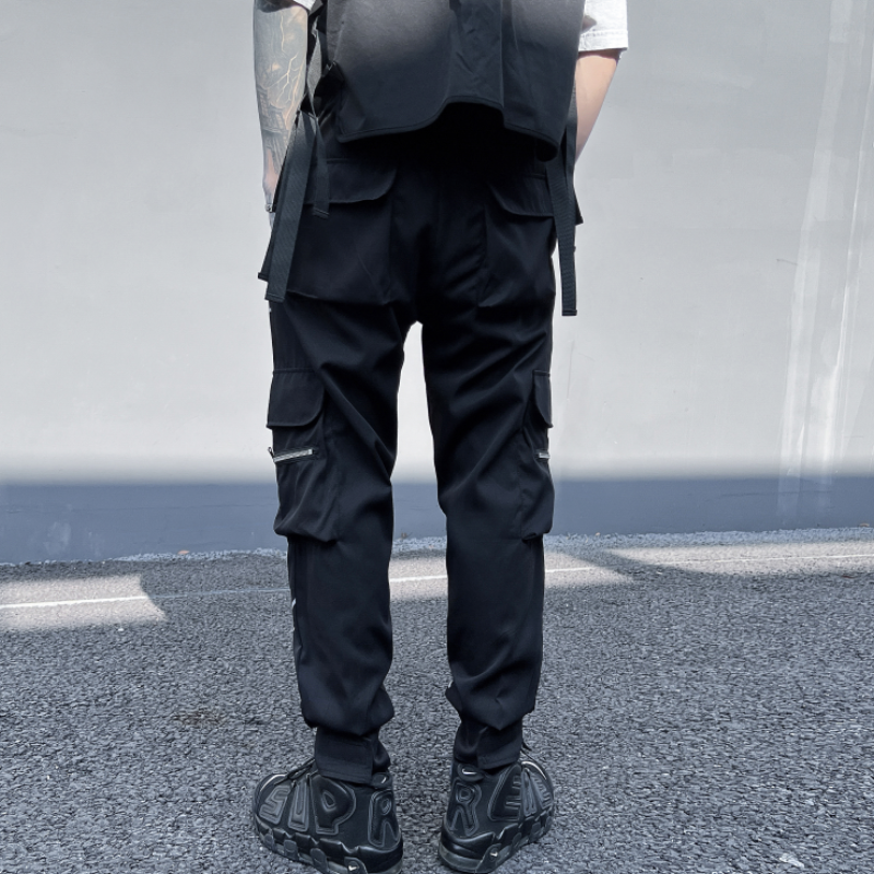 2025春季反光带休闲港风工装裤男潮流宽松束脚ins长裤K957P65,男装工装外套,星座101A-3