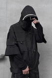 秋冬男暗黑纯色夹克机能风宽松工装潮牌连帽七分袖外套W367P175，男装夹克，星座101A-3