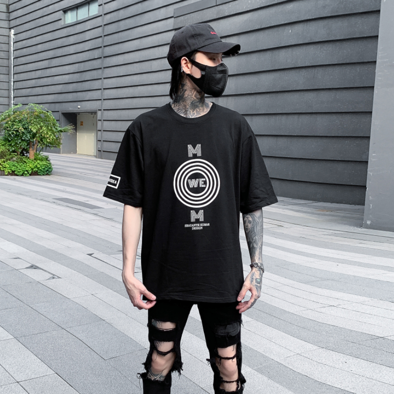 夏季男士印花短袖T恤宽松休闲圆领套头半袖上衣潮牌T695P55,男装T恤,星座101A-3