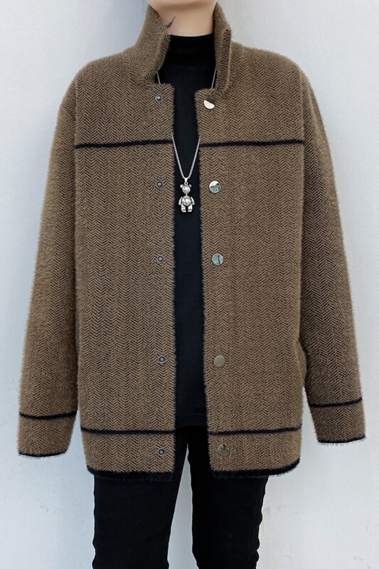 专柜品质秋冬季仿貂绒男夹克潮流韩版修身发型师服装外套W193P155,男装夹克,星座101A-3