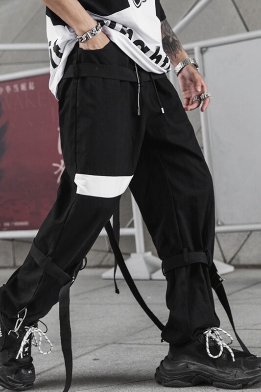 春夏男士休闲直筒裤暗黑潮日系夜场演出服哈伦裤K588P105,男装休闲裤,星座101A-3